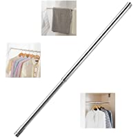 kuou Varilla extensible para armario de 25 mm- hecha de acero inoxidable con enchufes (40 cm a 69 cm)
